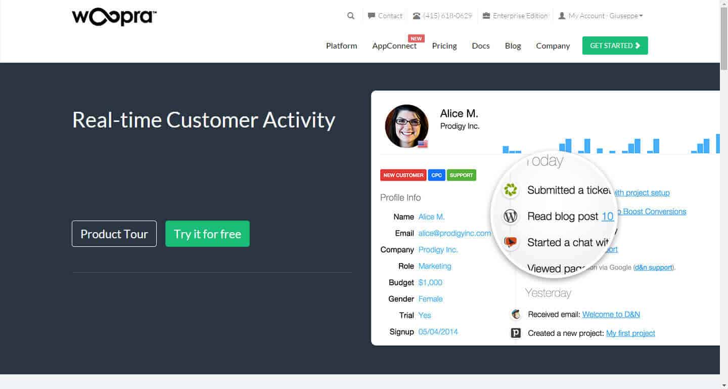 web analytics woopra