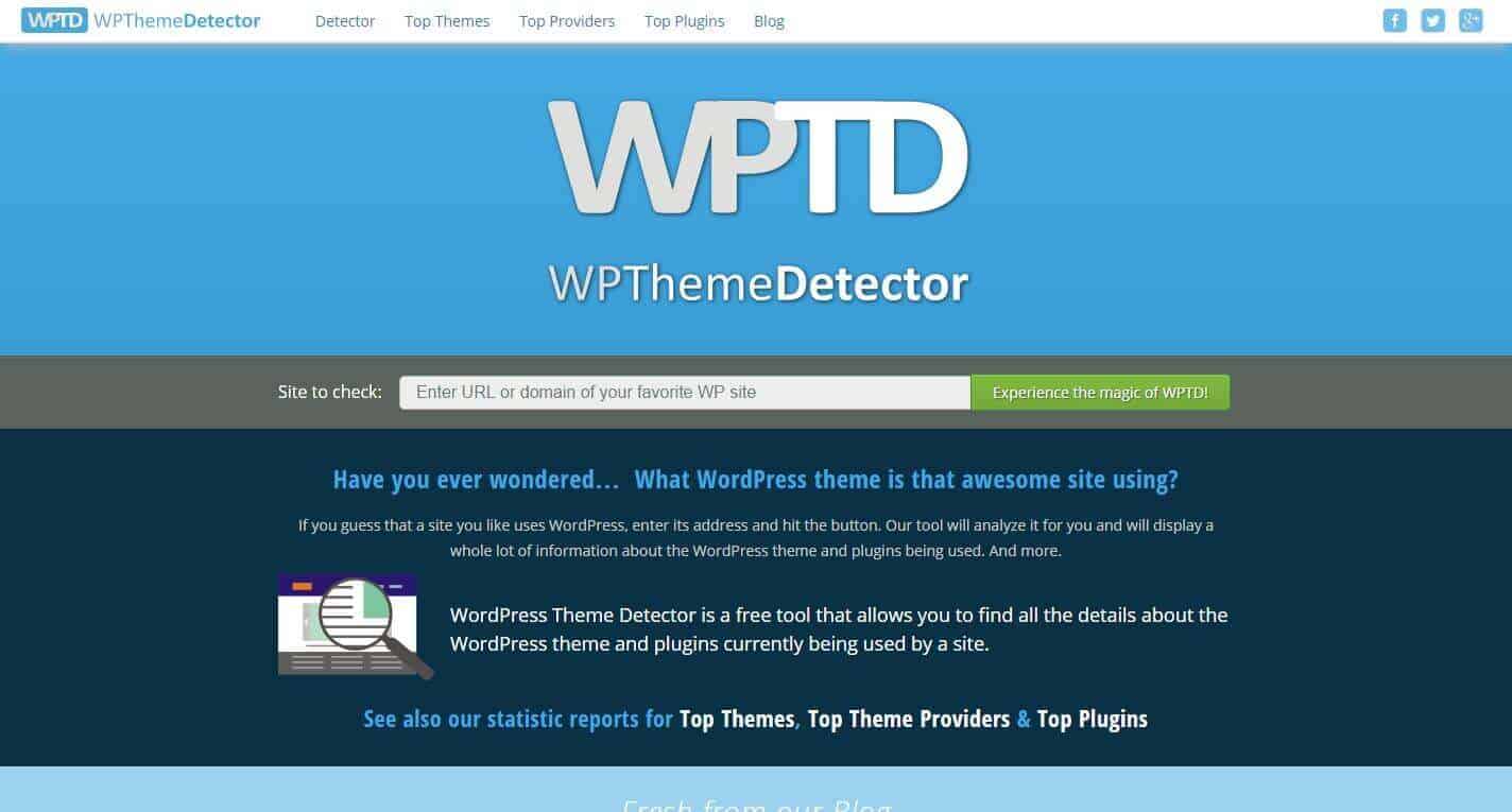 scoprire il tema e i plugin di un sito in wordpress wp theme detector