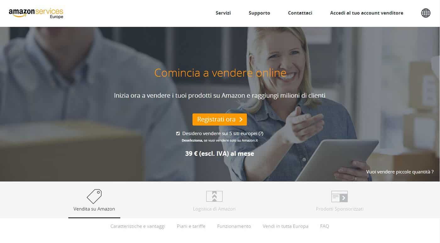 come vendere su amazon registra un account